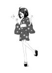  1girl araragi_tsukihi japanese_clothes kimono kouji_(campus_life) monochrome monogatari_(series) short_hair solo 
