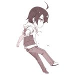  1boy araragi_koyomi chibi kouji_(campus_life) lowres monochrome monogatari_(series) solo 