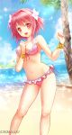  1girl bikini character_request orange_eyes pink_hair short_hair swimsuit yukiko013 