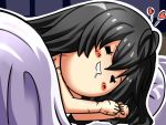  :3 =_= chibi heart long_hair m.u.g.e.n naked_sheet on_side original pillow pov scar sendai_hakurei_no_miko sleeping touhou yagami_(mukage) 