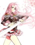  1girl epaulettes long_hair pink_hair sarie303030 shoujo_kakumei_utena solo sword tenjou_utena weapon 