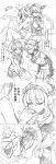  ayasugi_tsubaki comic fingerless_gloves gloves hair_ornament hand_kiss headgear hibiki_(kantai_collection) highres kantai_collection kiss long_hair monochrome multiple_girls mutsu_(kantai_collection) nagato_(kantai_collection) personification translation_request 