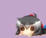  1girl asymmetrical_wings black_eyes black_hair noiz short_hair snake touhou wings 