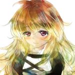  1girl bust face gradient_hair hijiri_byakuren hisagifuro layered_dress light_smile long_hair looking_at_viewer multicolored_hair simple_background solo touhou violet_eyes white_background 