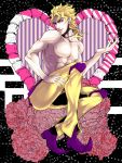  1boy blonde_hair dio_brando jojo_no_kimyou_na_bouken muscle pointy_shoes red_eyes shirtless solo suimin_busoku 