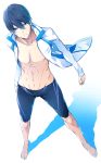  1boy blue_eyes competition_swimsuit free! mahaya nanase_haruka_(free!) one-piece_swimsuit short_hair solo swimsuit 