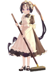  1boy :&lt; alternate_costume apron back_bow black_dress black_footwear black_hair blush bow broom buttons closed_mouth collared_shirt crossdressing curtained_hair dress enmaided floating_hair frilled_apron frills full_body highres holding holding_broom houjou_tokiyuki_(nige_jouzu_no_wakagimi) j96s5k long_dress long_hair looking_at_viewer low-tied_long_hair maid maid_apron maid_headdress male_focus male_maid mary_janes motoyui nige_jouzu_no_wakagimi pantyhose parted_bangs petticoat ponytail puffy_short_sleeves puffy_sleeves shade shirt shoes short_sleeves sidelocks_tied_back simple_background solo standing very_long_hair violet_eyes white_apron white_background white_bow white_pantyhose white_wrist_cuffs wing_collar wrist_cuffs 