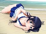  1girl aragaki_ayase black_eyes black_hair casual_one-piece_swimsuit kama_iruka long_hair on_side one-piece_swimsuit ore_no_imouto_ga_konna_ni_kawaii_wake_ga_nai partially_submerged swimsuit wet 