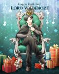  1boy black_hair cape crown gift happy_birthday harry_potter holiday-jin necktie red_eyes snake solo tom_marvolo_riddle young 