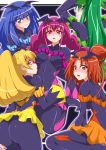  5girls :o arms_up ass bad_end_beauty bad_end_happy bad_end_march bad_end_peace bad_end_precure bad_end_sunny bat_wings blonde_hair blue_eyes blue_hair blush bodysuit breasts clothed_navel dark_persona earrings fingerless_gloves frills from_behind gloves green_eyes green_hair jewelry kneeling long_hair looking_back mikagami_sou multiple_girls pink_eyes pink_hair ponytail precure red_eyes redhead short_hair sitting skirt smile_precure! tiara very_long_hair wings yellow_eyes 