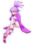 1girl blaze_the_cat fur_trim highres personification ponytail purple_hair shoes solo sonic_(series) white_background yellow_eyes