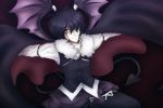  bat_wings black_hair blood bloody_tears cloak dark_persona original red_eyes smile tail vampire wings 
