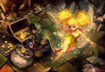  blonde_hair dragon&#039;s_crown fairy hood thief treasure_chest wings 