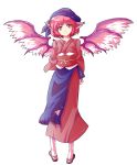 1girl animal_ears arms_behind_back brown_eyes dairi hat highres japanese_clothes looking_at_viewer mystia_lorelei pink_hair short_hair smile solo touhou transparent_background wings 