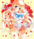  1girl aino_minako artist_name bishoujo_senshi_sailor_moon blonde_hair blue_eyes blush bow breasts cell1913 flower hair_bow long_hair magical_girl marker_(medium) panties petals rose sailor_venus sample skirt smile solo tiara traditional_media underwear very_long_hair white_panties 