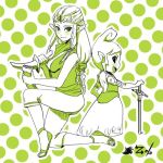  2girls cosplay costume_switch knife long_hair lowres multiple_girls princess_zelda sword tetra the_legend_of_zelda tiara tomatama twilight_princess weapon wind_waker 