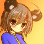  1girl 5240mosu ahoge animal_ears blush grey_hair looking_at_viewer mouse_ears nazrin short_hair smile solo touhou 