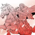  1boy armor beard cape facial_hair fate/zero fate_(series) holiday-jin horse rider_(fate/zero) solo sword weapon 