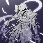  1boy armor berserker_(fate/zero) fate/zero fate_(series) full_armor helmet holiday-jin monochrome solo 