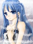  1girl blue_eyes blue_hair hand_on_own_chest hatsune_miku megu103 solo tears twintails vocaloid 
