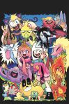 +_+ adventure_time animal_ears black_hair carrying cat_ears character_request cover cover_page crown everyone fiery_hair finn gashi-gashi hair_over_one_eye handheld highres jake long_hair marceline official_art pink_hair pink_skin pointy_ears princess_bubblegum princess_carry red_eyes salute v 