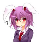  1ms alternate_hair_length alternate_hairstyle animal_ears question_mark rabbit_ears reisen_udongein_inaba short_hair touhou 