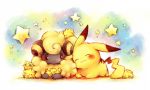  :3 joltik kuronekotarou mareep no_humans pikachu pokemon pokemon_(creature) star 