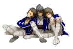  3boys black_hair brown_hair coat gauntlets jonathan_(smt) long_hair multiple_boys ponytail protagonist_(smt4) shin_megami_tensei shin_megami_tensei_iv short_hair walter_(smt) 