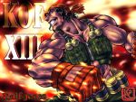  1boy bandana black_hair clenched_hands explosive facial_hair fingerless_gloves gloves grenade king_of_fighters king_of_fighters_xiii muscle nikuji-kun ralf_jones short_hair sleeveless solo stubble tactical_clothes veins 