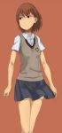  bad_id brown_hair coin misaka_mikoto school_uniform short_hair skirt sweater_vest to_aru_kagaku_no_railgun to_aru_majutsu_no_index 