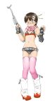  blush boots brown_hair cosplay dennou_coil fingerless_gloves glasses gloves gun hair_ornament hands legs matsui_celine okonogi_yuuko parody short_hair shorts solo tengen_toppa_gurren_lagann thigh-highs thighhighs weapon yoko_littner yoko_littner_(cosplay) yoko_ritona_(cosplay) 