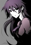  bakemonogatari long_hair monogatari_(series) pizaya purple_hair s_tanly school_uniform senjougahara_hitagi solo 