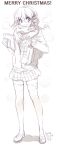  beige book christmas glasses headphones mirk monochrome scarf school_bag skirt sweater thigh-highs thighhighs zettai_ryouiki 