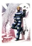  chain chains cody highres ikeno_daigo official_art prison_clothes rock short_hair street_fighter street_fighter_iv wall 