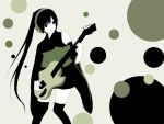  black_hair guitar headphones instrument japanese_clothes kimono nagone_mako ponytail pug_(pixiv) thighhighs utau 