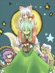  ex-keine fujiwara_no_mokou kamishirasawa_keine pakuchii shoulder_carry touhou yakumo_yukari yasaka_kanako young 