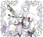  angela ash female gloves kuroshitsuji male sword violet_eyes whip white_hair 