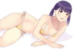  1girl arumi_(arumi-ke) bikini on_side original purple_hair red_eyes swimsuit twintails 