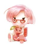  absurdres backpack bag brittany_(pikmin) glasses gloves highres nintendo pikmin pikmin_(creature) pink_hair pointy_ears short_hair 