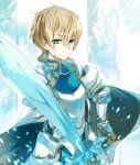  1boy armor blonde_hair eugeo green_eyes jianmo_sl male short_hair sword sword_art_online weapon 