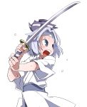  blue_eyes d@i grey_hair konpaku_youmu sword touhou weapon 