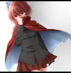  1girl bow cape red_eyes redhead sekibanki shine5s short_hair touhou 