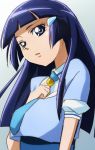  1girl aoki_reika blue_eyes long_hair looking_at_viewer manji_(tenketsu) necktie precure purple_hair school_uniform smile_precure! solo 