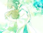  1boy 1girl haku hug japanese_clothes leaf ogino_chihiro ponytail sen_to_chihiro_no_kamikakushi yuzudaze 