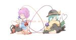  2girls animal_ears blush braid chibi closed_eyes eyeball flower green_eyes green_hair hairband hat hat_ribbon heart heart_of_string hug kaenbyou_rin kaenbyou_rin_(cat) komeiji_koishi komeiji_satori multiple_girls multiple_tails pink_hair red_eyes redhead reiuji_utsuho reiuji_utsuho_(bird) ribbon short_hair siblings simple_background sisters skirt smile tail third_eye touhou twin_braids white_background yuuzii 