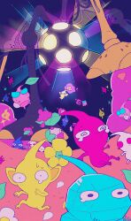  @_@ black_eyes blue_eyes blue_pikmin blue_skin bud colored_skin colorful commentary_request creature_focus dancing disco_ball flying ghost groovy_long_legs highres ice ice_pikmin insect_wings leaf leg_up no_humans no_mouth outstretched_arms pikmin_(creature) pikmin_(series) pikmin_4 pink_skin pointy_ears pointy_nose red_eyes red_pikmin red_skin running scared solid_circle_eyes sparkle t_(user_rftm8574) tearing_up triangle_mouth underground v-shaped_eyes white_pikmin white_skin wide-eyed winged_pikmin wings yellow_pikmin yellow_skin 