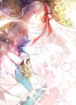  1girl blonde_hair closed_eyes dress highres jewelry kagerou_project long_hair lying mary_(kagerou_project) necklace rmm sleeping solo 