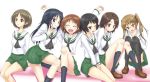  6+girls brown_eyes brown_hair girls_und_panzer glasses kyoukya_(kyouya02) long_hair maruyama_saki multiple_girls oono_aya sakaguchi_karina sawa_azusa school_uniform serafuku short_hair twintails utsugi_yuuki yamagou_ayumi 