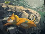  bubble buizel diving fur guodon no_humans pokemon pokemon_(creature) solo swimming underwater water 