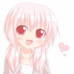  1girl bust heart kagerou_(kers) long_hair low_twintails open_mouth pink_eyes pink_hair smile solo twintails yoshikawa_tomoko yuru_yuri 